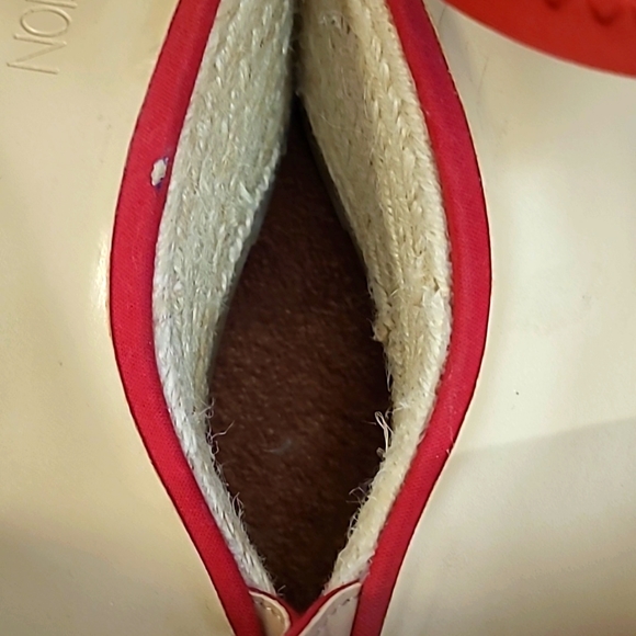 ⭐ Red Wedge Espadrilles / Heels With Zipper and Stretch Ankle Support Size 6 - Picture 9 of 10
